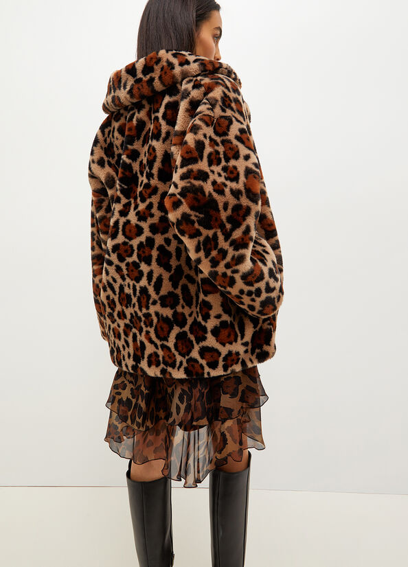 Liu Jo Animal Print In Synthetik Fur Mäntel Damen Braun | JVT-314572