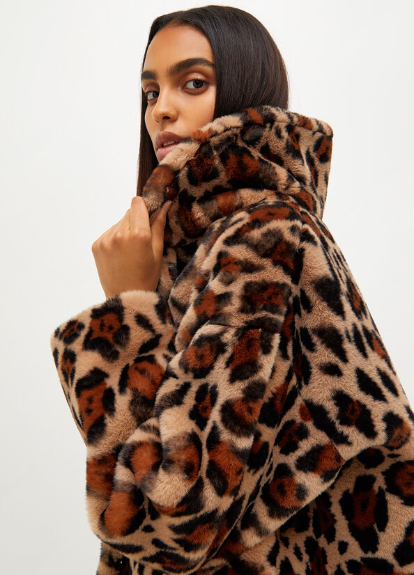 Liu Jo Animal Print In Synthetik Fur Mäntel Damen Braun | JVT-314572