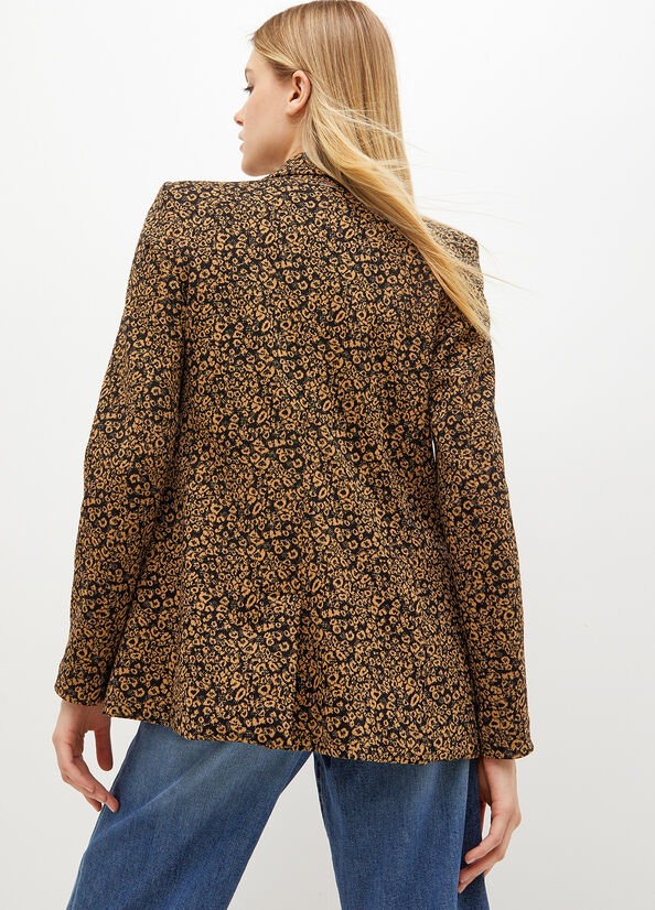 Liu Jo Animal-Print Jersey Blazer Jacke Damen Kupfer | FTY-530964