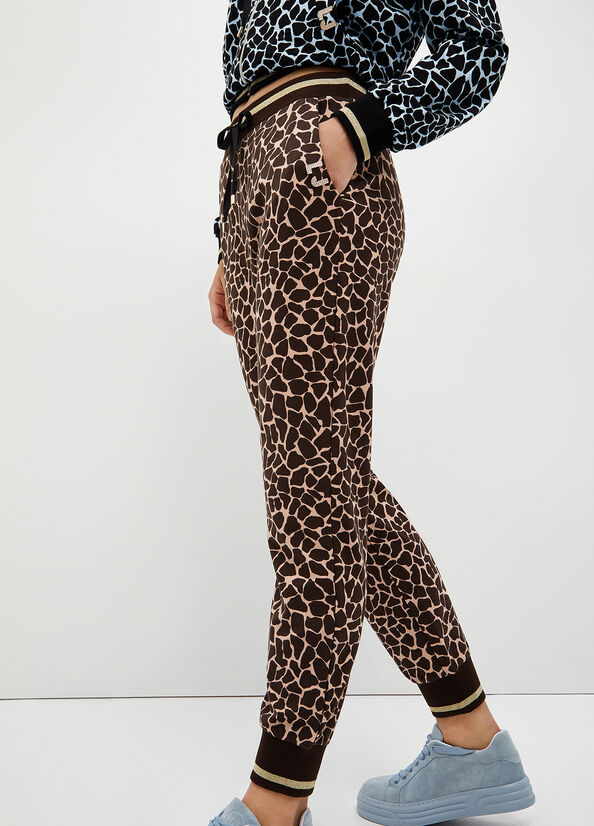 Liu Jo Animal-Print Jogging Hose Damen Braun | TNZ-275630