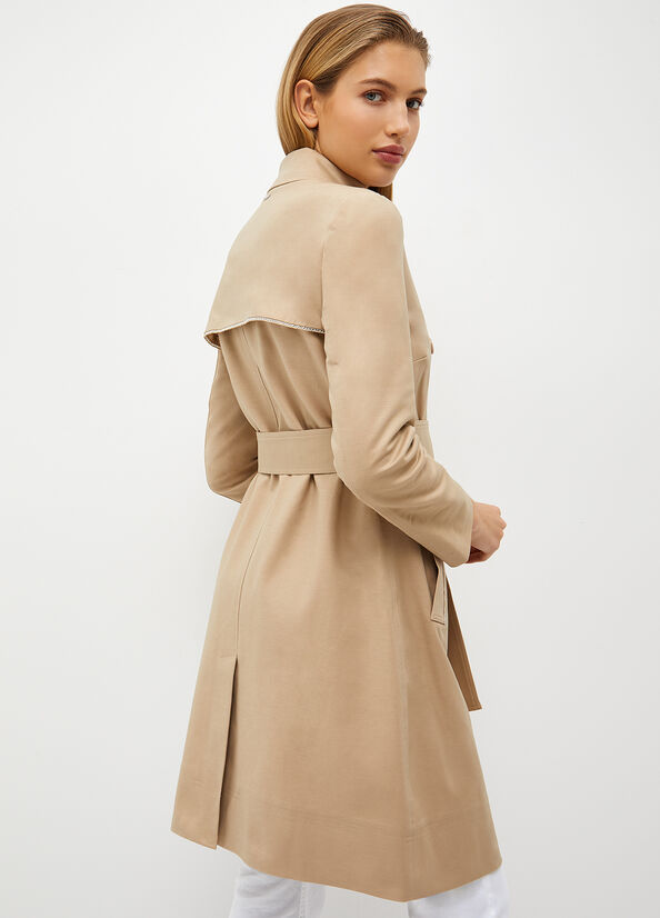 Liu Jo Baumwoll Trench Mäntel Damen Beige | MTC-159867