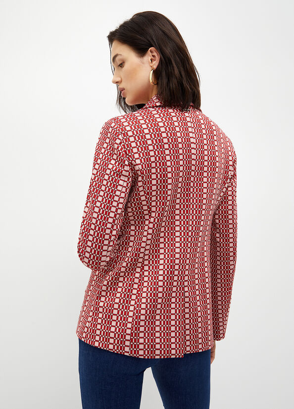 Liu Jo Blazer With Optical Pattern Jacke Damen Rot | YUM-915740