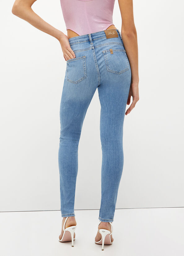 Liu Jo Bottom Up Röhrenjeans Damen Blau | IEK-367892