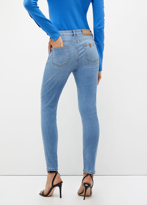 Liu Jo Bottom Up Röhrenjeans Damen Blau | PCK-243597