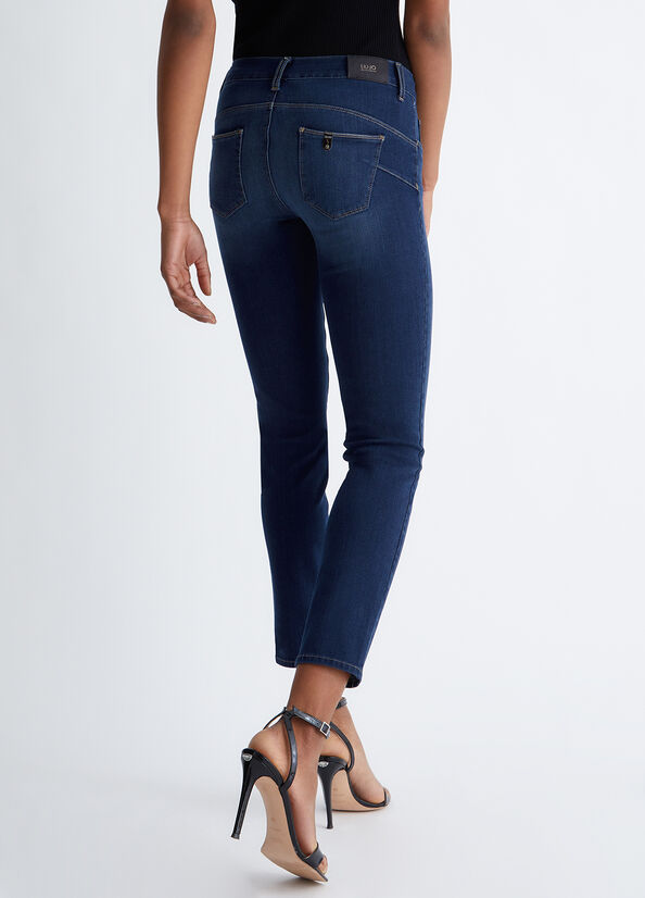 Liu Jo Bottom Up Röhrenjeans Damen Dunkelblau | IBD-210463