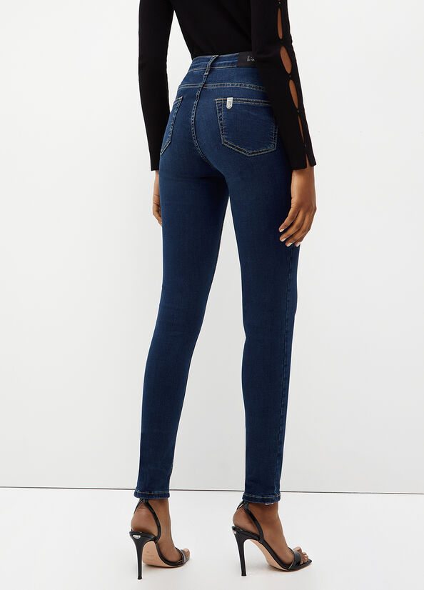 Liu Jo Bottom Up Röhrenjeans Damen Dunkelblau | TCW-804621