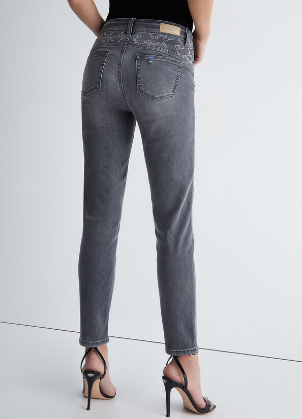 Liu Jo Bottom Up Röhrenjeans Damen Grau | EHU-937812