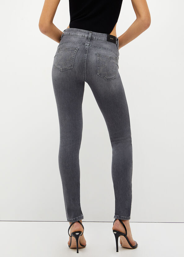 Liu Jo Bottom Up Röhrenjeans Damen Grau | LUF-659103