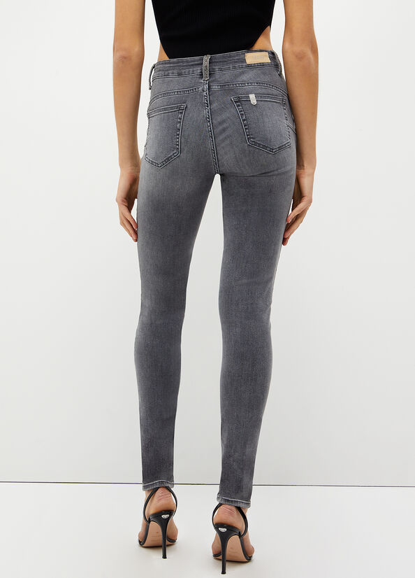 Liu Jo Bottom Up Röhrenjeans Damen Grau | RXZ-365140