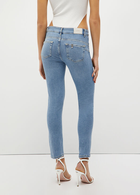 Liu Jo Bottom Up Röhrenjeans Damen Hellblau | PXY-068542