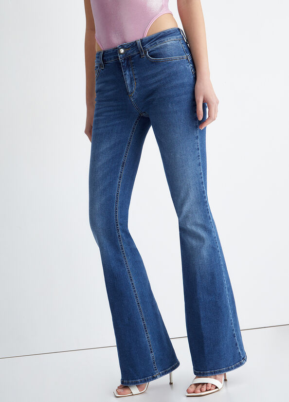 Liu Jo Bottom Up Straight Jeans Damen Dunkelblau | REZ-315982