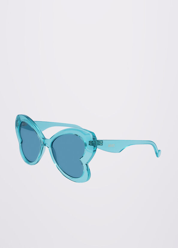 Liu Jo Butterfly Sonnenbrille Damen Helltürkis | TFO-014785