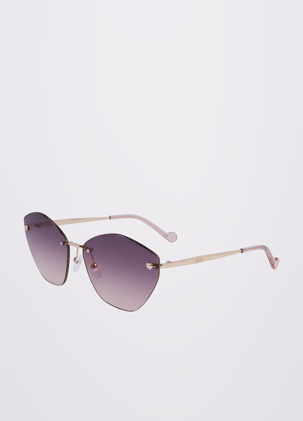 Liu Jo Cat Eye Sonnenbrille Damen Rosa Gold | DON-570294