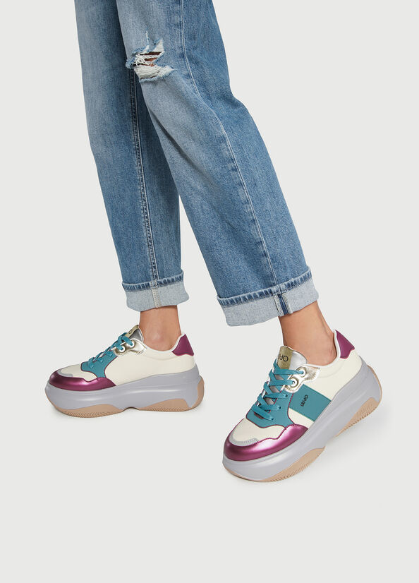 Liu Jo Chunky Multicoloured Sneakers Damen Lila | TMK-461390