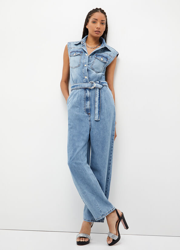 Liu Jo Denim Jumpsuit Straight Jeans Damen Blau | GOZ-523408