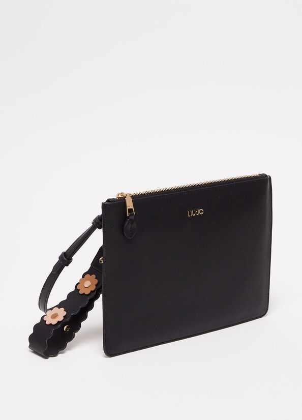 Liu Jo Eco-Friendly Clutch Tasche Damen Schwarz | PWE-360152