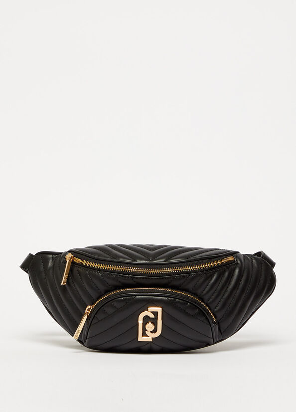 Liu Jo Eco-Friendly Gesteppt Gürteltasche Damen Schwarz | XHW-465081