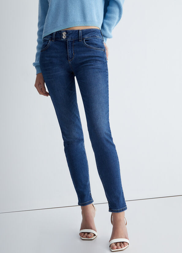 Liu Jo Eco-Friendly Röhrenjeans Damen Dunkelblau | CLD-794231