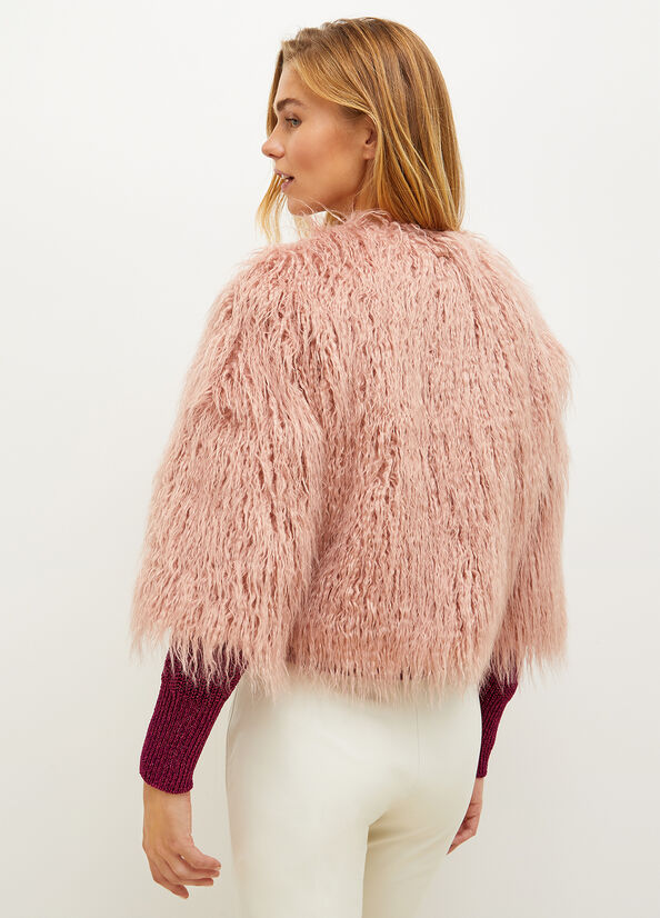 Liu Jo Faux Fur Jacke Damen Rosa | TUO-582673