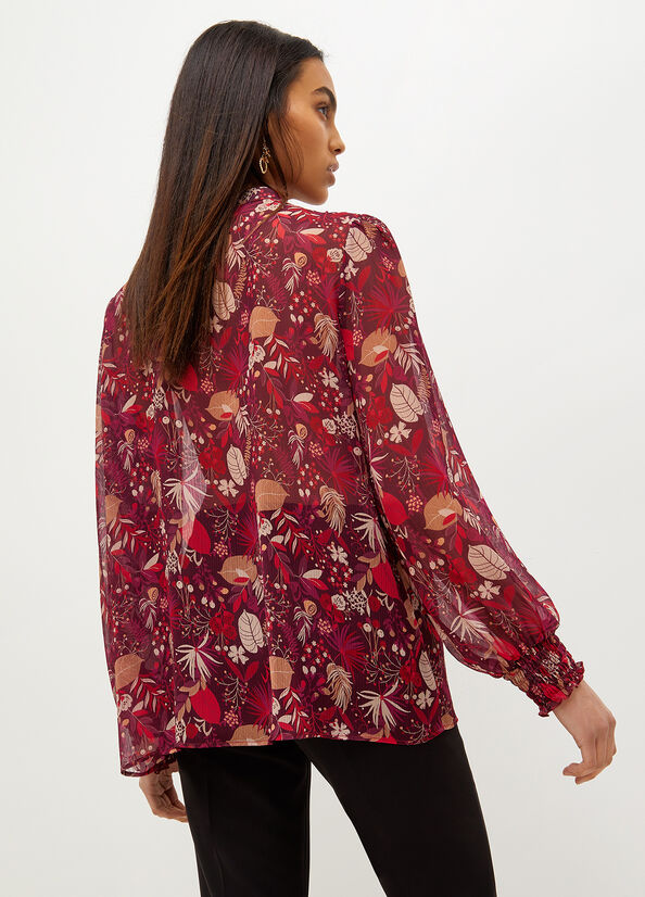 Liu Jo Floral Crepon Blouse Hemd Damen Rosa | LAZ-863714