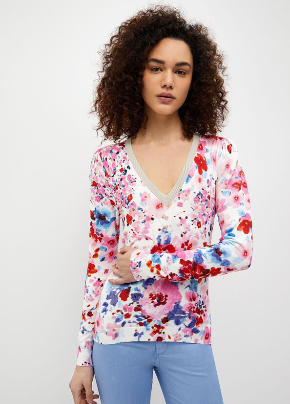 Liu Jo Floral Pullover Damen Mehrfarbig | DNQ-729431