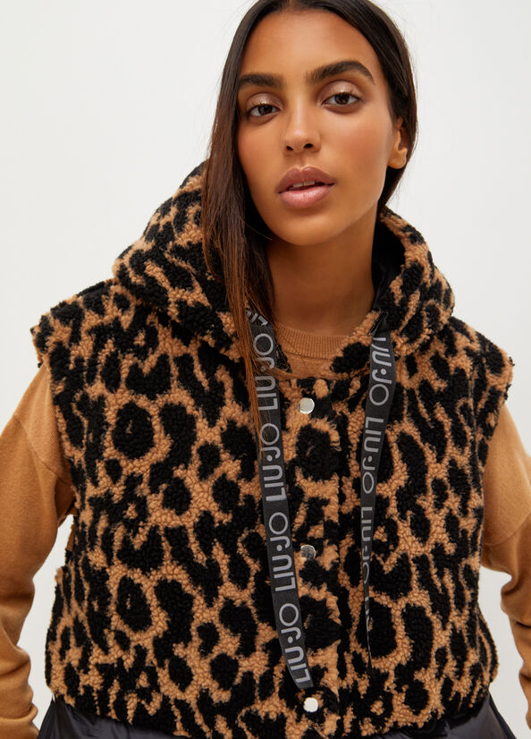 Liu Jo Gepolstert Gilet With Animal Print Mäntel Damen Braun | MXN-216834