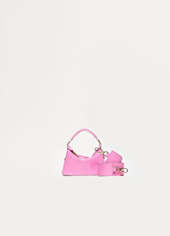 Liu Jo Lack Leder Micro Hobo crossbody taschen Damen Rosa | STE-218749