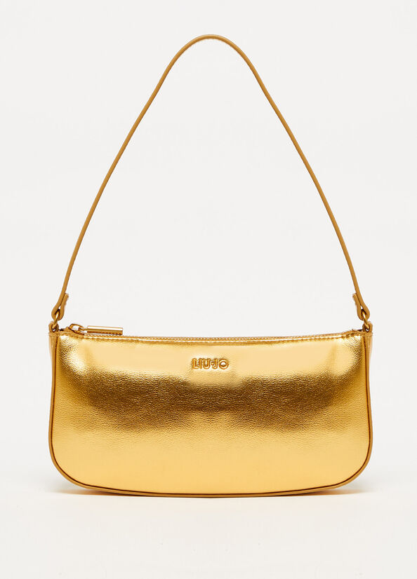 Liu Jo Laminate With Logo Clutch Tasche Damen Gold | LGH-132405