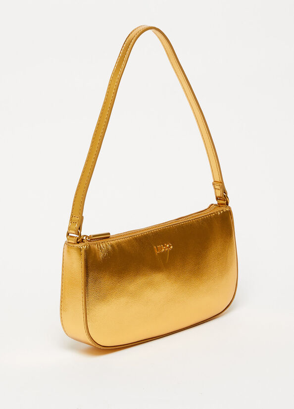 Liu Jo Laminate With Logo Clutch Tasche Damen Gold | LGH-132405