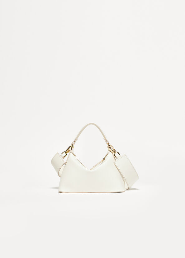 Liu Jo Leder Mini Hobo crossbody taschen Damen Weiß | OSG-381246