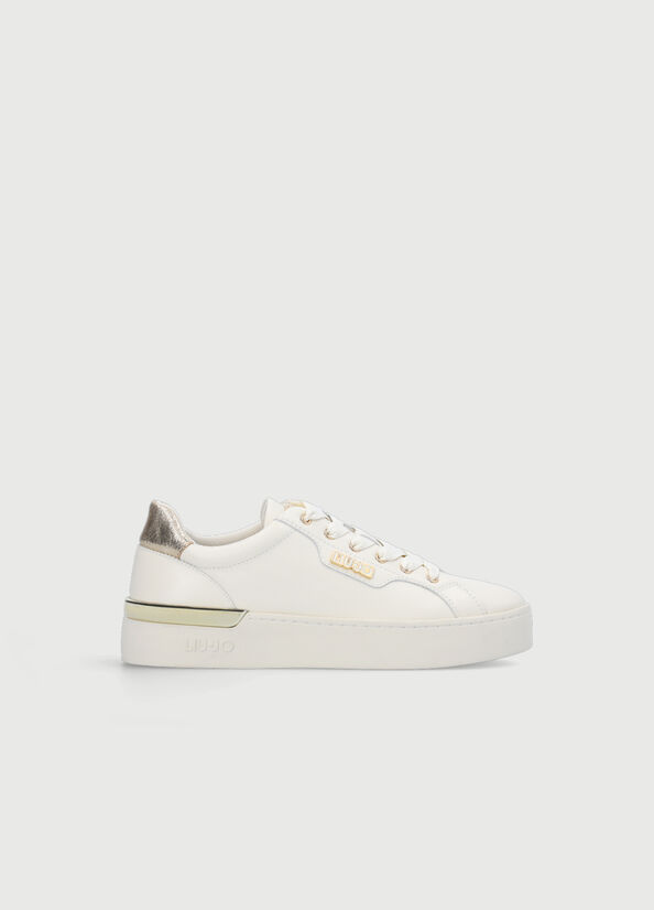 Liu Jo Leder Sneakers Damen Weiß | USP-653491