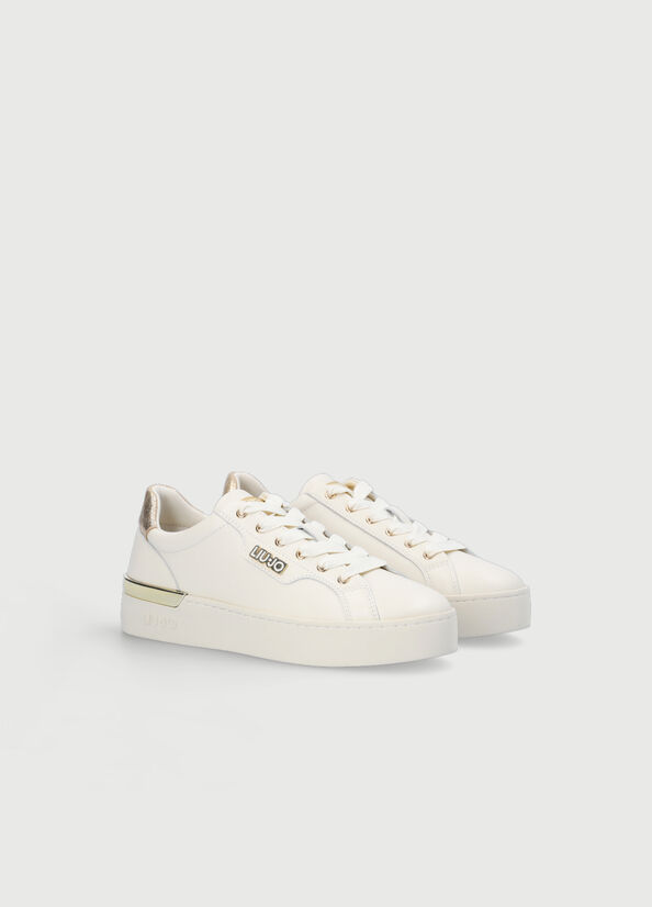 Liu Jo Leder Sneakers Damen Weiß | USP-653491