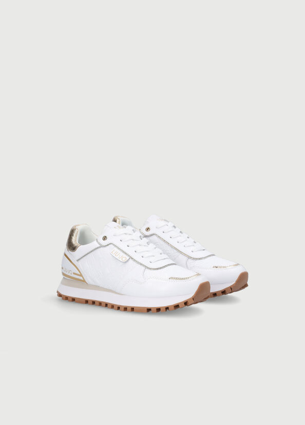 Liu Jo Leder With Monogram Logo Sneakers Damen Weiß | KJW-681504