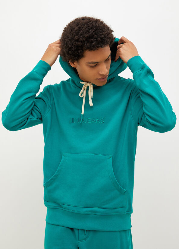 Liu Jo Logo Hoodie Pullover Herren Grün | WHK-479518