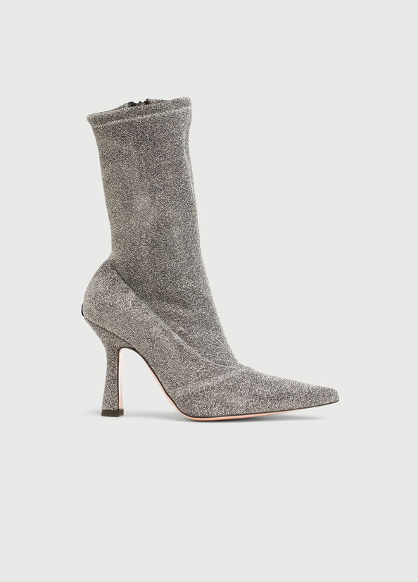 Liu Jo Lurex With Heel Stiefeletten Damen Silber | PMQ-798601