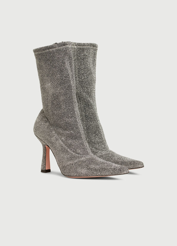 Liu Jo Lurex With Heel Stiefeletten Damen Silber | PMQ-798601