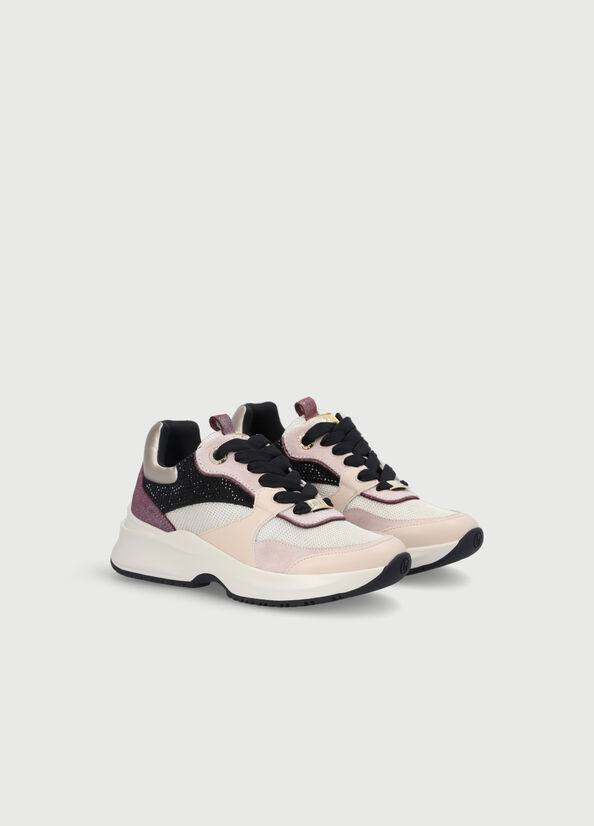 Liu Jo Mesh And Gemstone Sneakers Damen Rosa | UVJ-912356