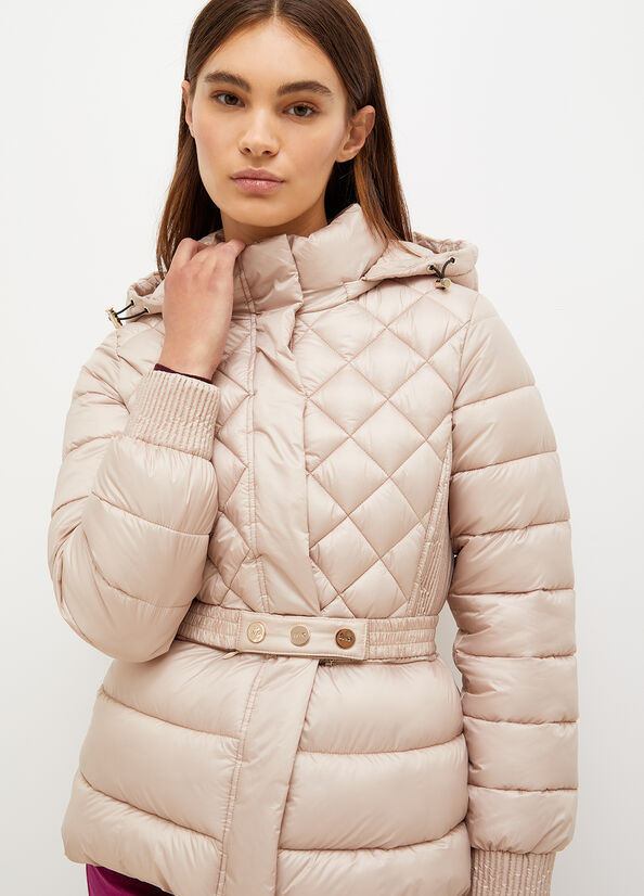 Liu Jo Mit Kapuze, Eco-Friendly Gilet Mäntel Damen Hellrosa | ABI-403827