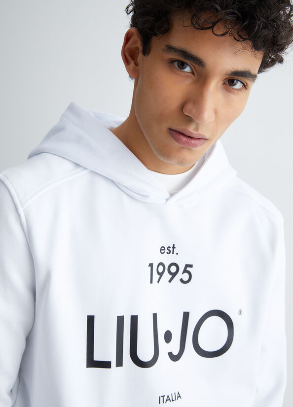 Liu Jo Mit Kapuze Pullover Herren Weiß | WRZ-053897