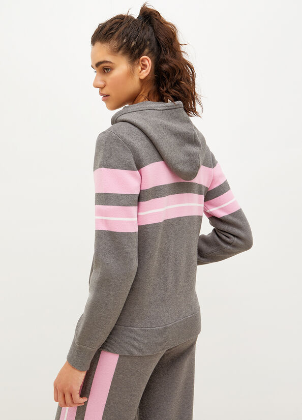 Liu Jo Mit Kapuze With Zip Pullover Damen Grau Rosa | UNV-586940