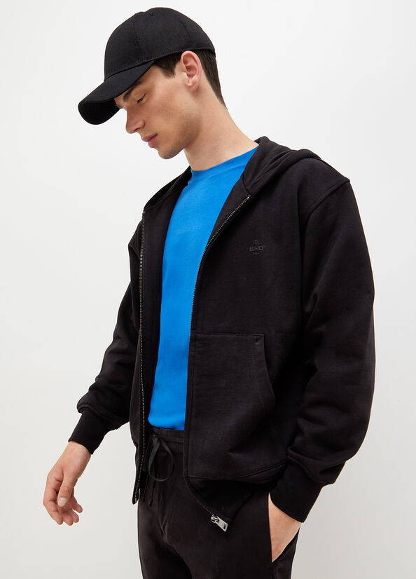 Liu Jo Mit Kapuze With Zip Pullover Herren Schwarz | TIP-034281