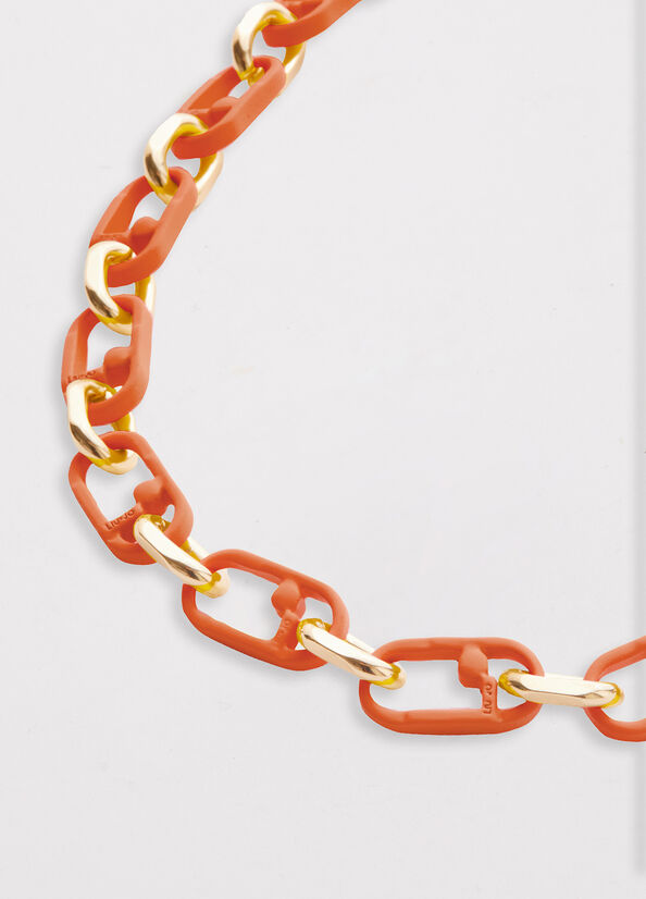 Liu Jo Monogram Necklace Schmuck Damen Orange | DOT-897354