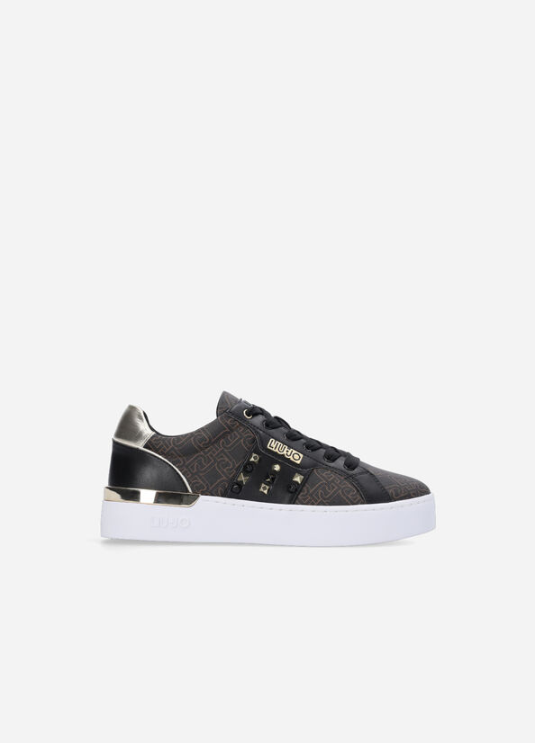 Liu Jo Monogram With Studs Sneakers Damen Braun | LPE-453679