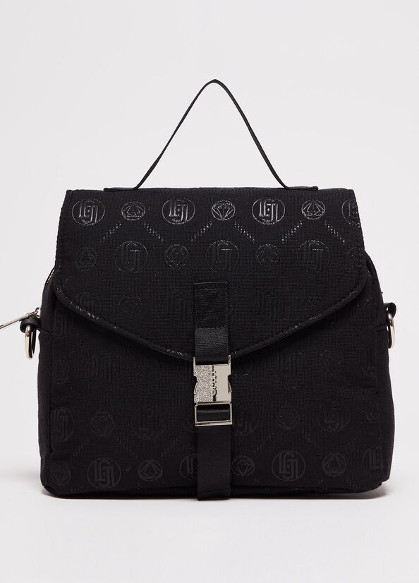 Liu Jo Monogram crossbody taschen Damen Schwarz | QWG-673049