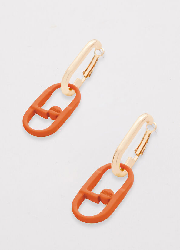 Liu Jo Pendant Earrings With Monogram Schmuck Damen Orange | CSI-978624