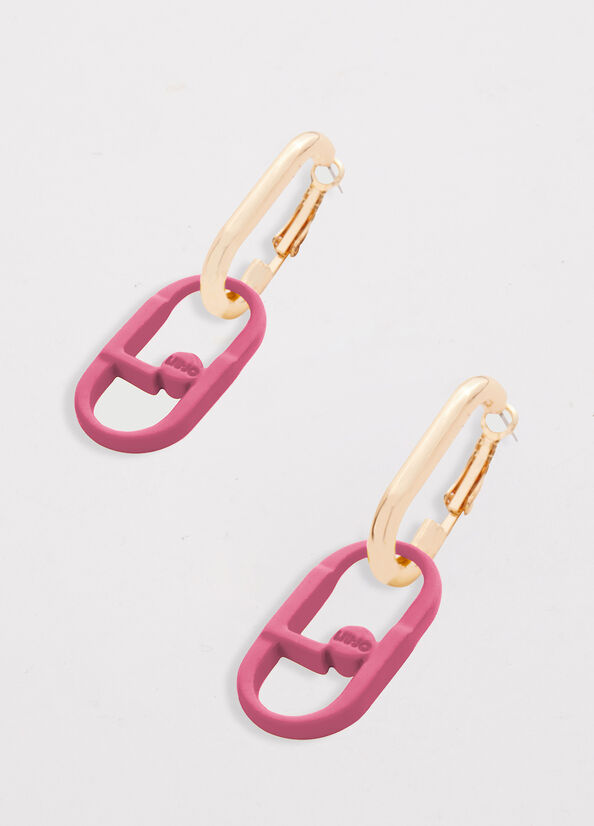 Liu Jo Pendant Earrings With Monogram Schmuck Damen Rosa | LGK-350487