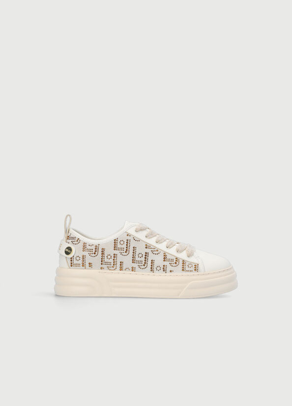 Liu Jo Plattform With Gemstones Sneakers Damen Beige | XKB-350196