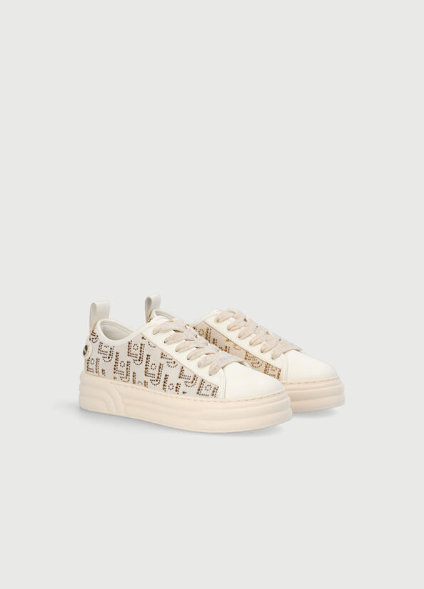 Liu Jo Plattform With Gemstones Sneakers Damen Beige | XKB-350196