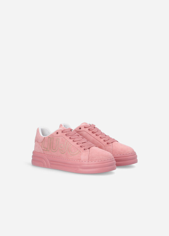 Liu Jo Plattform With Maxi Logo Sneakers Damen Rosa | PHG-273095