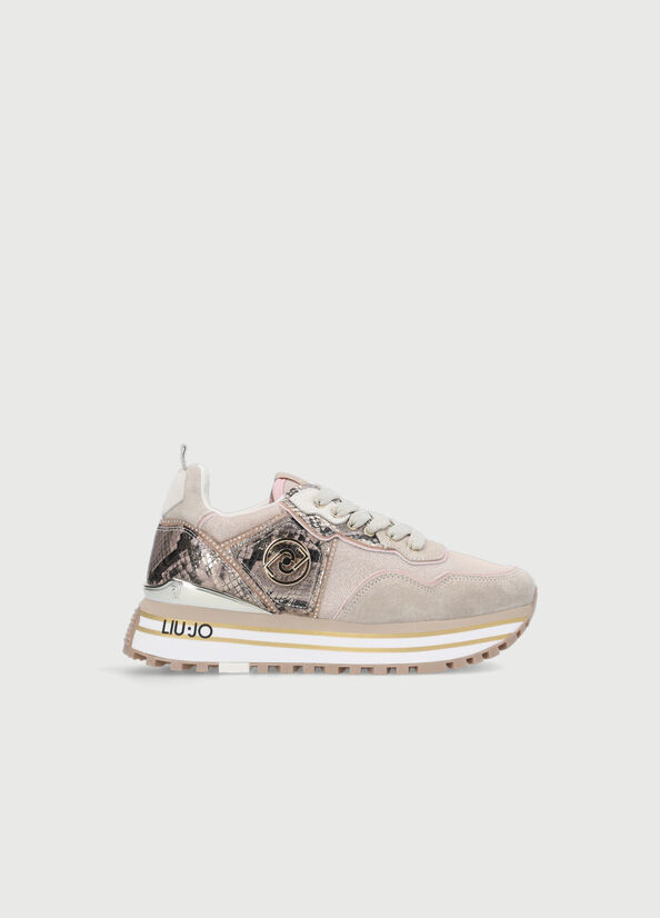 Liu Jo Plattform With Python Print Sneakers Damen Beige | VDM-709281